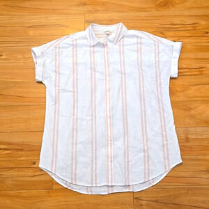 Goodthreads Women’s Oversized Lightweight Cotton Short Sleeve Shirt Size LARGE